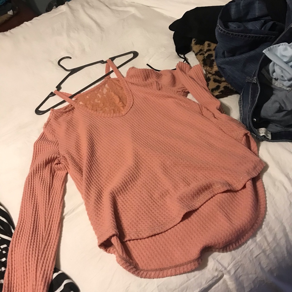 Lace back sweater